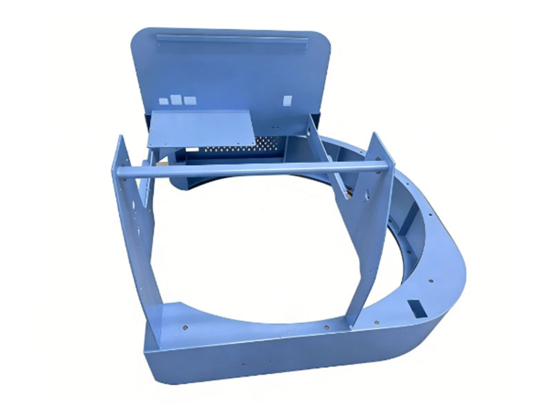Custom powder coated curved sheet metal enclosure for medical equipment