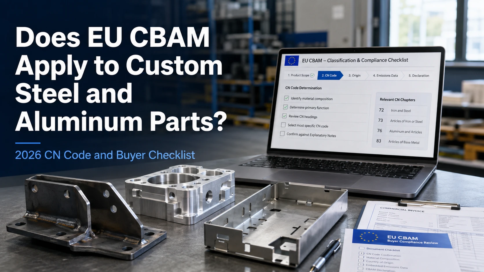 Does EU CBAM Apply to Custom Steel and Aluminum Parts 2026 CN Code and Buyer Checklist