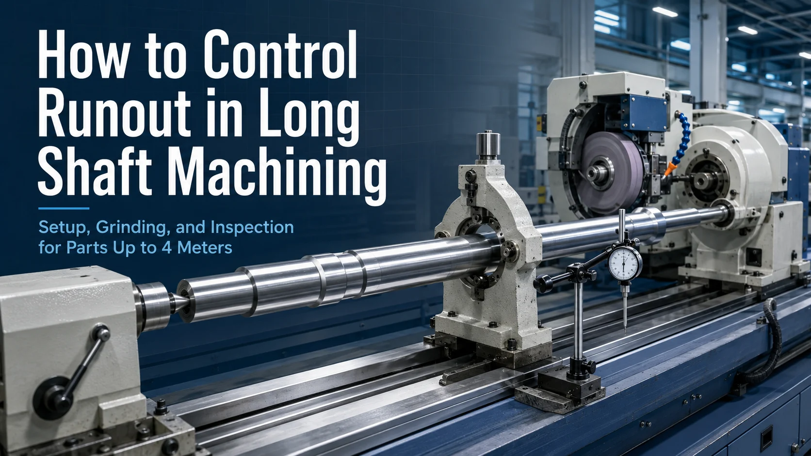 How to Control Runout in Long Shaft Machining Setup, Grinding, and Inspection for Parts Up to 4 Meters