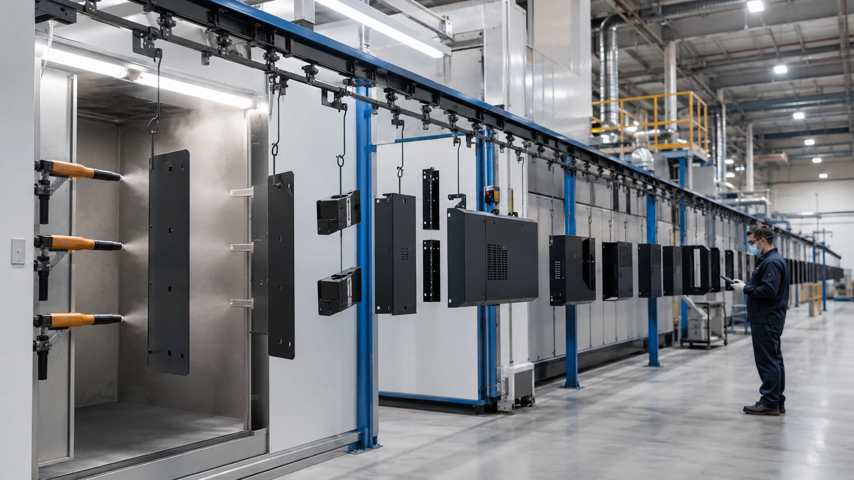 Automated Powder Coating Line for OEM Sheet Metal Parts When Continuous Flow Improves Efficiency and Consistency